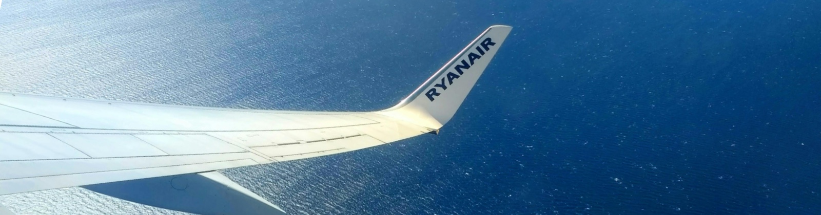 The wing of a Ryanair plane